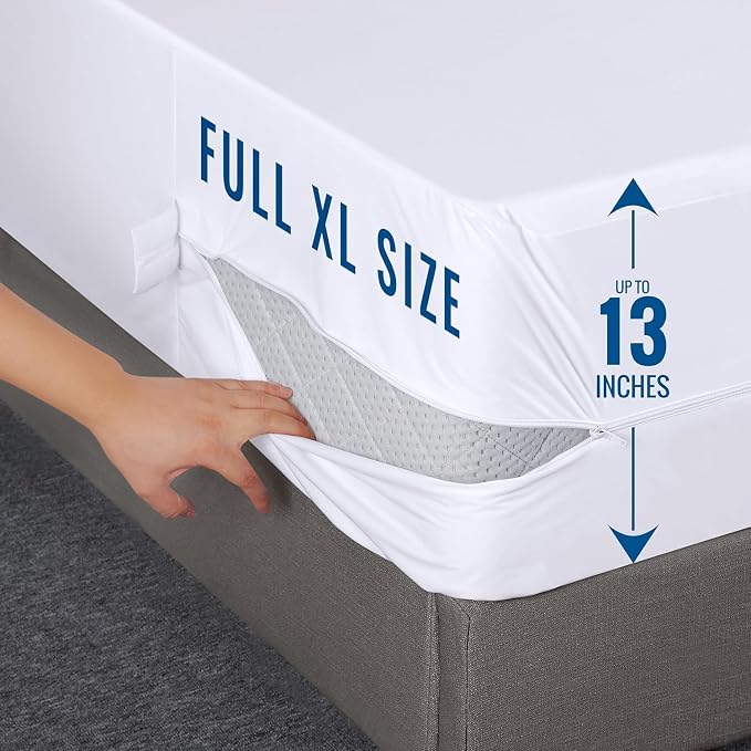 Utopia Bedding Mattress Protector Zippered Full XL Size, 100% Waterproof Bed - Image 4