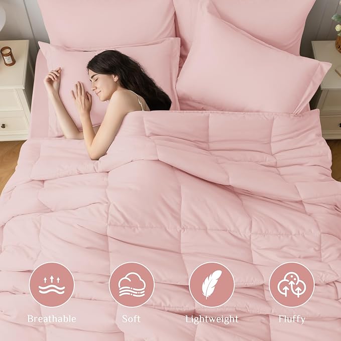 JOLLYVOGUE Queen Comforter Set, Ultra-Soft Bed in a Bag Queen Size 7 Pieces - Image 2
