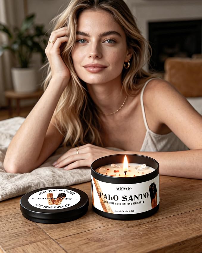 AOOVOO 2 Pack Palo Santo Candles – Cleansing Candle - Image 7