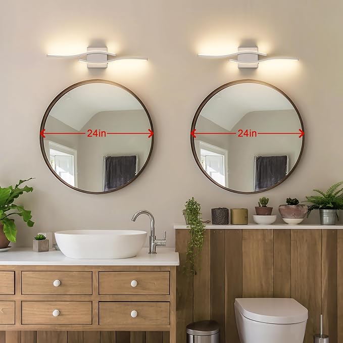 Joossnwell Brushed Nickel Bathroom Vanity Lights Fixtures Over Mirror 5CCT - Image 5