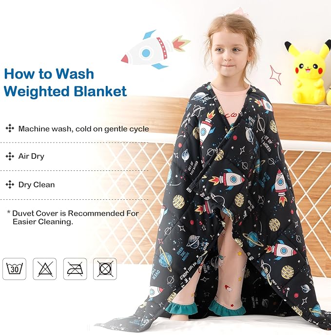 Sivio Weighted Blanket 5lbs, Universe Cooling Weighted Lap Blanket, Breathable - Image 6