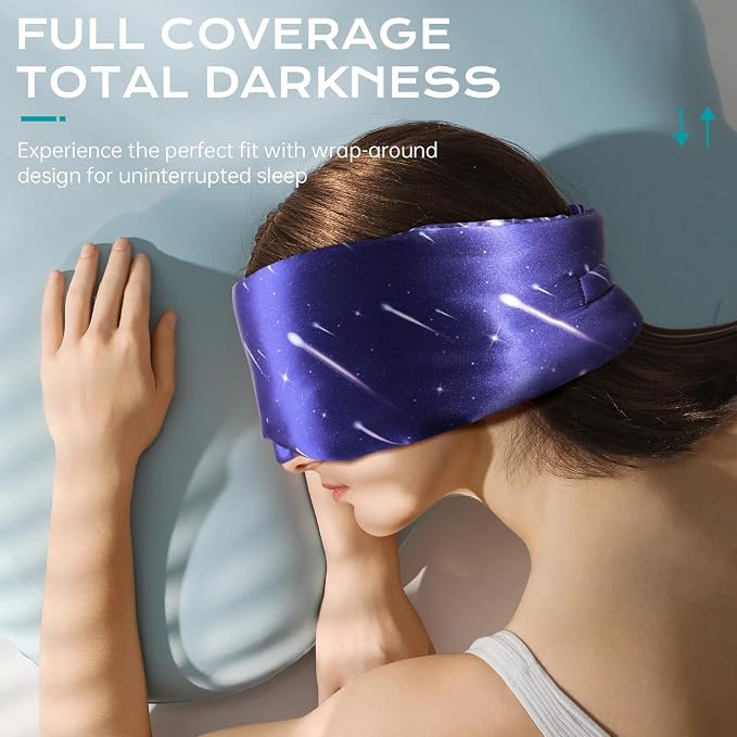 MUSICOZY Silk Sleep Mask for Women Men, Ultra-Soft Mulberry Silk Eye Mask - Image 2