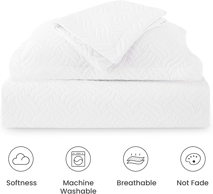 Love's cabin Quilts for Queen Bed White Bedspreads - Image 7