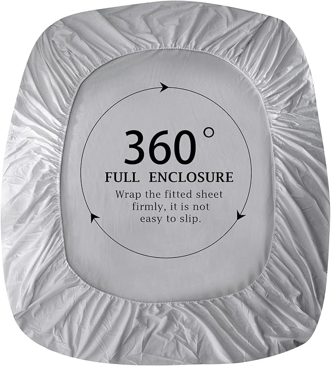 FreshCulture Pure Cotton Fitted Sheets California King Size, 300 Thread Count - Image 4