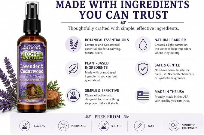 Lavender & Cedarwood Toilet Spray — Stops Odor Before It Starts, Pre-Poop - Image 7