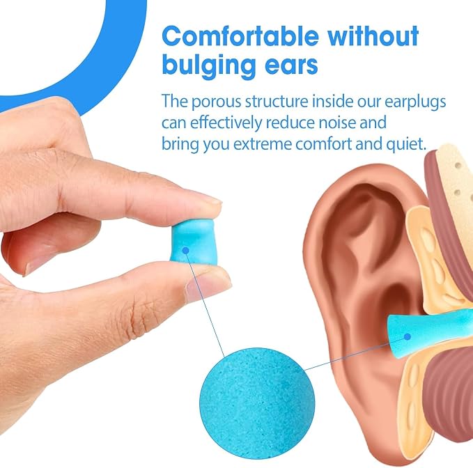 AZEN 300 Pairs Ear Plugs, NRR 32dB Soft Foam Ear Plugs - Image 3