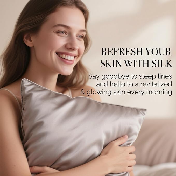 Ravmix Silk Pillow Cases with Zipper, 21momme Mulberry Silk Pillowcase - Image 2