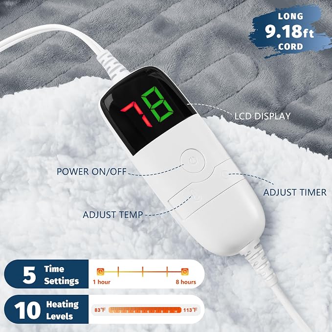BOMOVA Heated Electric Blanket Full Size - Image 2