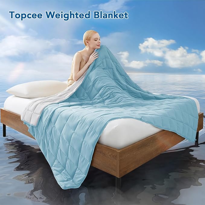 Topcee Weighted Blanket for Adults, Minky Dots Heavy Blanket for Woman - Image 2