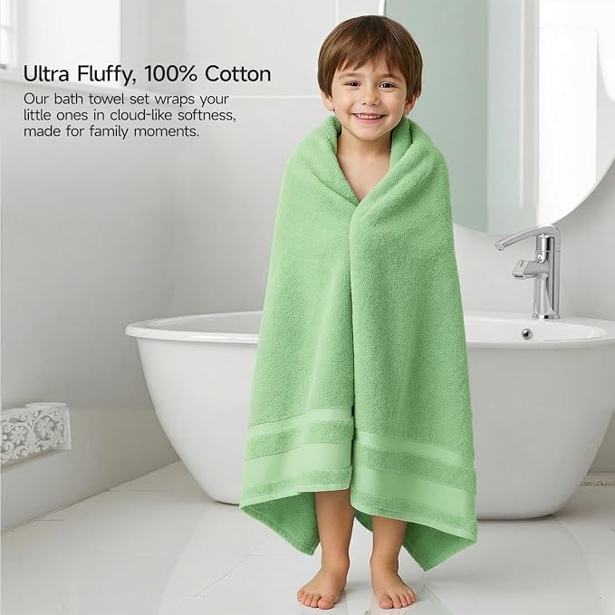 REDKISS 100% Cotton Bath Towels Set of 2, Extra Large Bath Sheets 35 X 70 Inches - Image 6