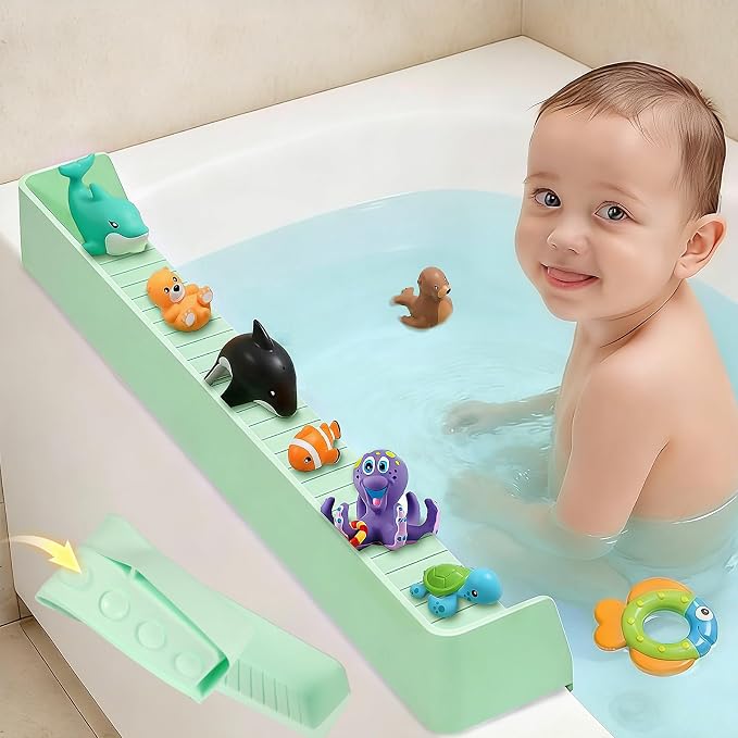 Bathtub Splash Guard for tub Kids& Bath Shelf for Kids – Toddler Bath Tray by Unknown