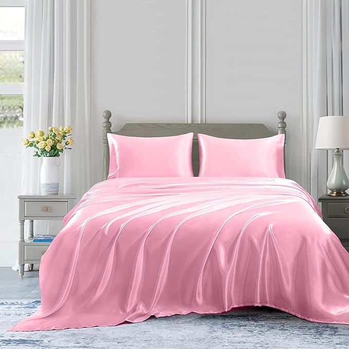 Homiest Pink Satin Twin Sheet - Image 5