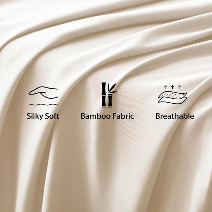 Bamboo Viscose Flat Sheets Only, 400 Thread Count Sateen Weave King Size Flat - Image 3