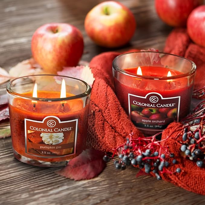 Colonial Candle Apple Orchard Scented Jar Candle, 2 Wick, 3.5 oz, Mottled Wax - Image 6