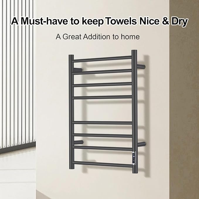 Towel Warmer Bathroom Wall Mounted Drying Rack Plug-in Electric Heated Towel - Image 4