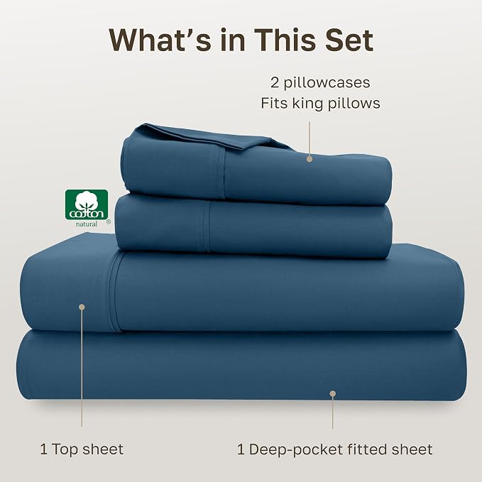 California Design Den Soft King Size 100% Cotton Sheet Sets, 400 Thread Count - Image 4