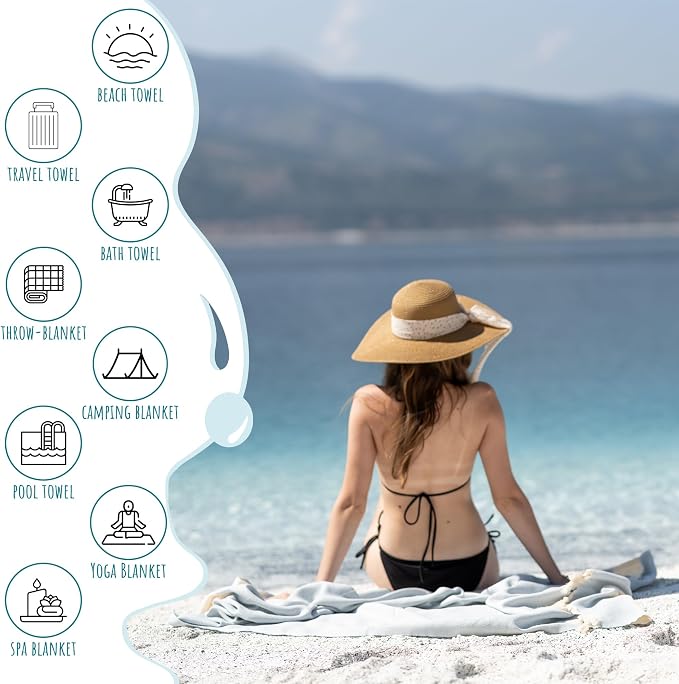 Turkish Beach Towels Oversized Clearance XL 40x71- Sand Free Beach Towel- 100% - Image 3