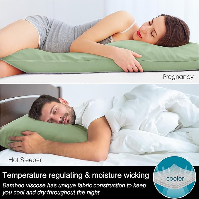 BEDELITE Body Pillow Cover, Rayon Made from Bamboo, Cooling Body Pillow - Image 3
