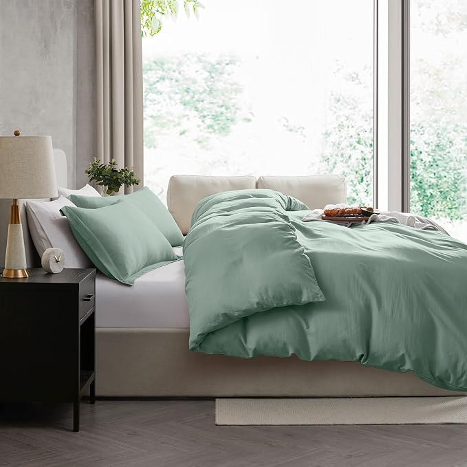 Nestl Sage Green Duvet Cover Queen Size - Image 7