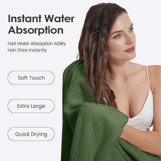 JML Microfiber Bath Towels Set of 2, Ultra Soft, Super Absorbent, Fast Drying - Image 5