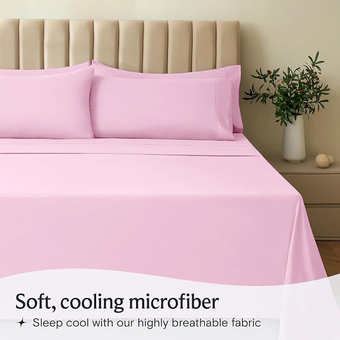 LuxClub 4 PC Sheet Set Bed Sheets Deep Pockets Eco Friendly Wrinkle Free - Image 3