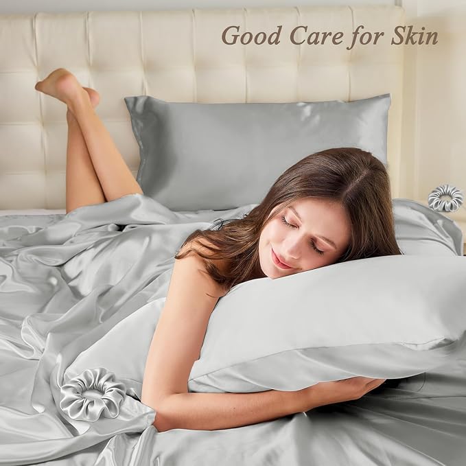 Standard Satin Pillowcase for Hair 2pc, Similar to Silk Pillow Cases, Easier - Image 2