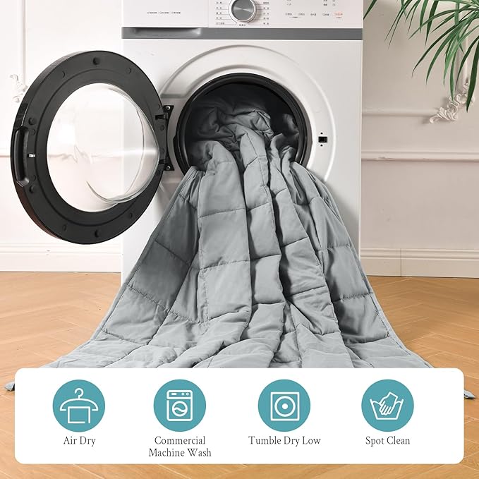 Topblan Cooling Weighted Blanket Twin Size 15lbs, Breathable Soft Weighted - Image 6
