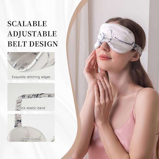 THXSILK Sleep Mask 100% 19 Momme Pure Mulberry Silk Super Smooth Cooling - Image 3