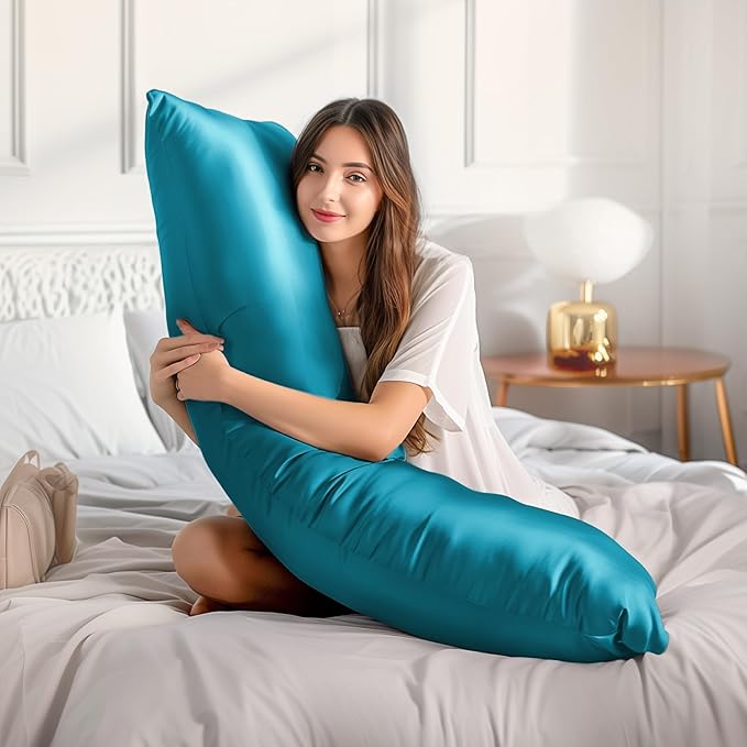 BEDELITE Satin Body Pillow Cover 2 Pack, Super Soft and Cooling Body Pillow - Image 3