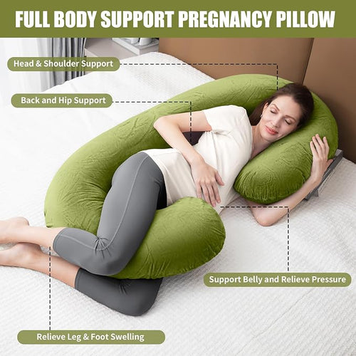 1 MIDDLE ONE Pregnancy Pillow, C Shaped Full Body Pregnant Women Sleeping Pillow - Image 2