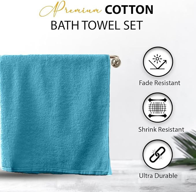 KAHAF COLLECTION 100% Cotton Bath Towels, 24x48 Pack of 6 Towels, Quick Dry - Image 6