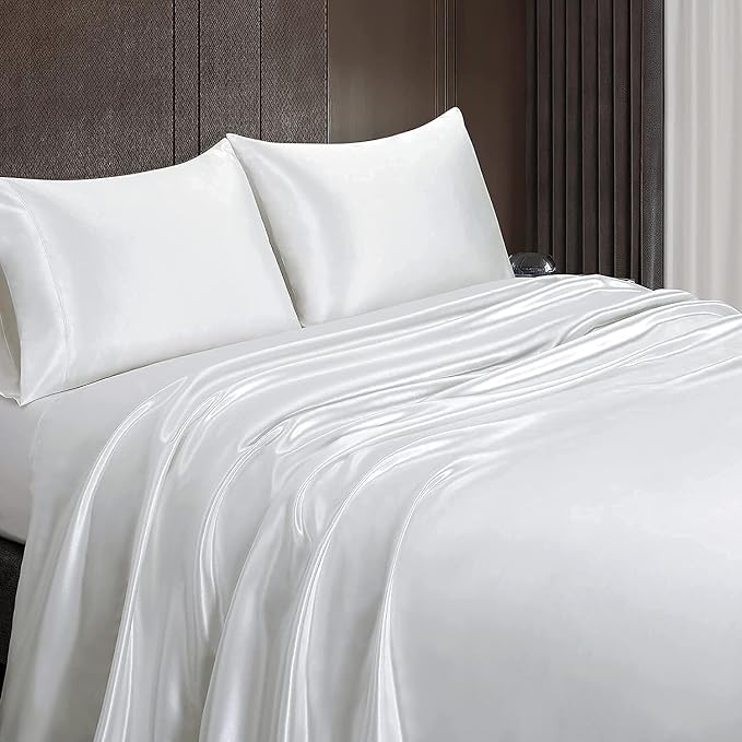 Homiest White Satin Twin Flat Sheet - Image 6