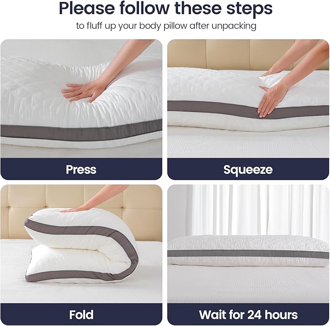 Rainmr Shredded Memory Foam Thick Body Pillow, Breathable Extra-Firm Large - Image 7
