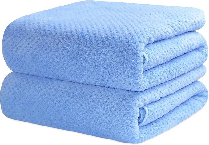 2 Pack Bath Towel Set, Waffle Bath Towel Set, Microfiber Super Soft Highly by Wuwahold