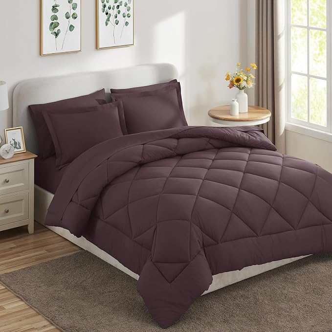 CozyLux Full Size Comforter Sets Cocoa Powder - Image 9