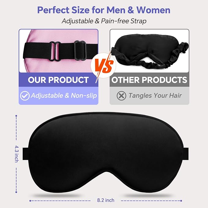 Silk Sleep Mask – 2 Pack Silk Eye Mask - Image 3