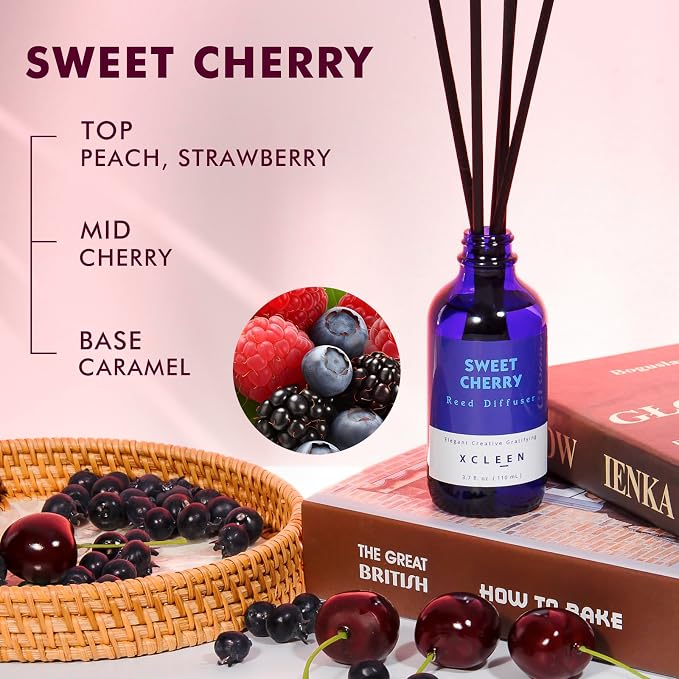 Xcleen Reed Diffuser Set, Sweet Cherry Oil Diffusers - Image 5