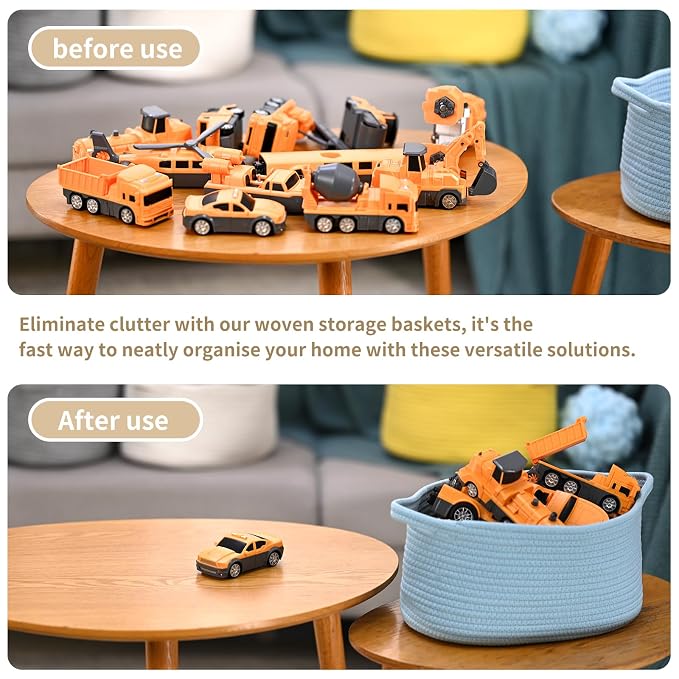 Happyiren Yellow Woven Storage Basket - Image 8