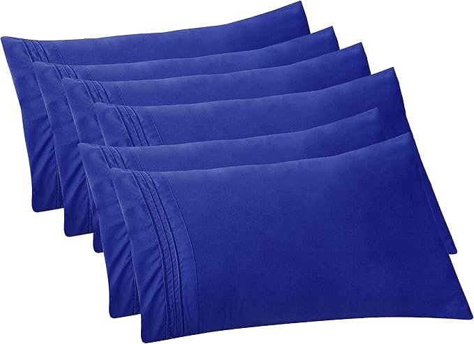 Elegant Comfort 6-PACK Solid Pillowcases 1500 Premium Hotel Quality Microfiber by ELEGANTCOMFORT