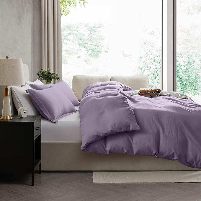 Nestl Grayish Purple Duvet Cover Queen Size - Image 7