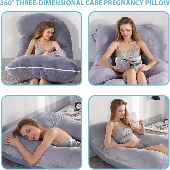 BATTOP Pregnancy Pillow for Sleeping, Full Body Maternity Pillow - Image 3