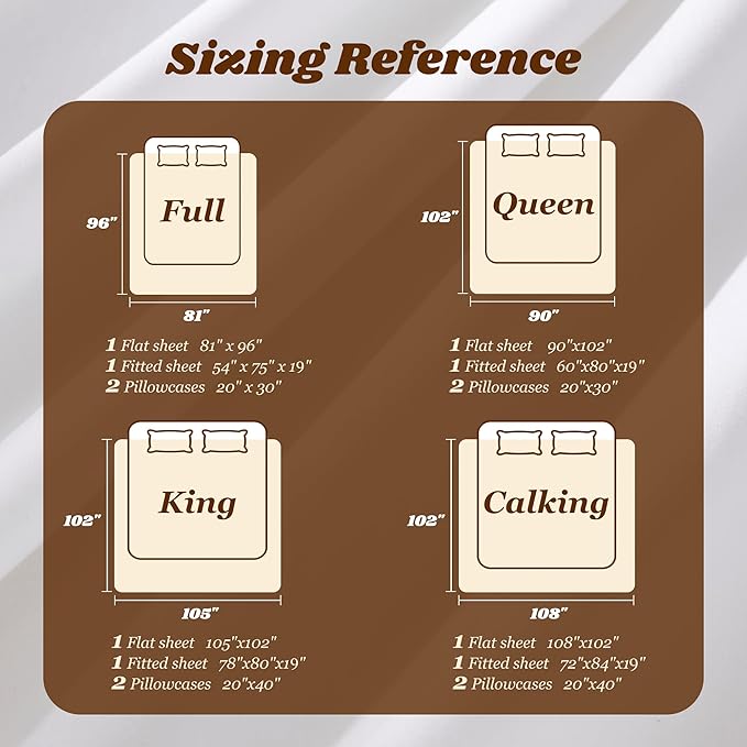 LBRO2M 100% Cotton Sheets Set Deep Pocket 19", 1000 Thread Count California - Image 7