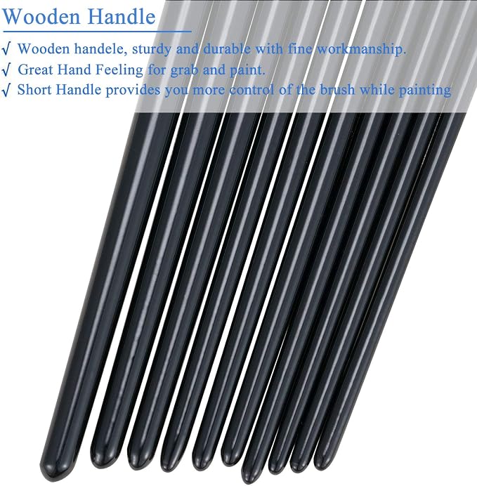 BOSOBO Paint Brushes Set, 6 Pack 60 Pcs Round Pointed Tip Paintbrushes Nylon - Image 4