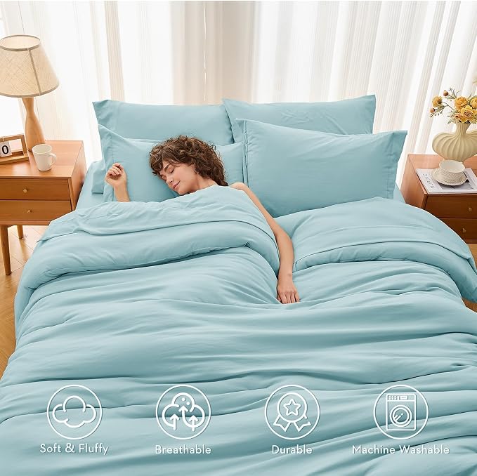 MUXHOMO 7 Pieces California King Comforter Set, Soft Bed in a Bag Cal King Size - Image 2