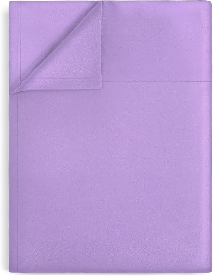 Lirex Light Purple Flat Sheet Twin, Ultra Soft & Breathable Brushed 1800 by Lirex