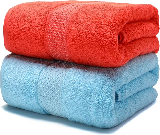 Cotton Bath Towels Set, 2-Piece Set Super Absorbent Quick Drying, Suitable by Weierduosi