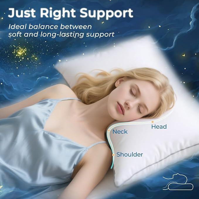 Sasttie Standard Pillow, Single Full Size Bed Pillow - Image 3