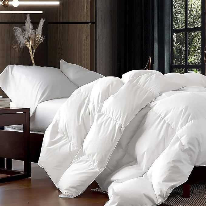 Luxurious Oversized Queen 98" x 98" Size Goose Down Fiber Waterfowl Feather by EgyptianBedding