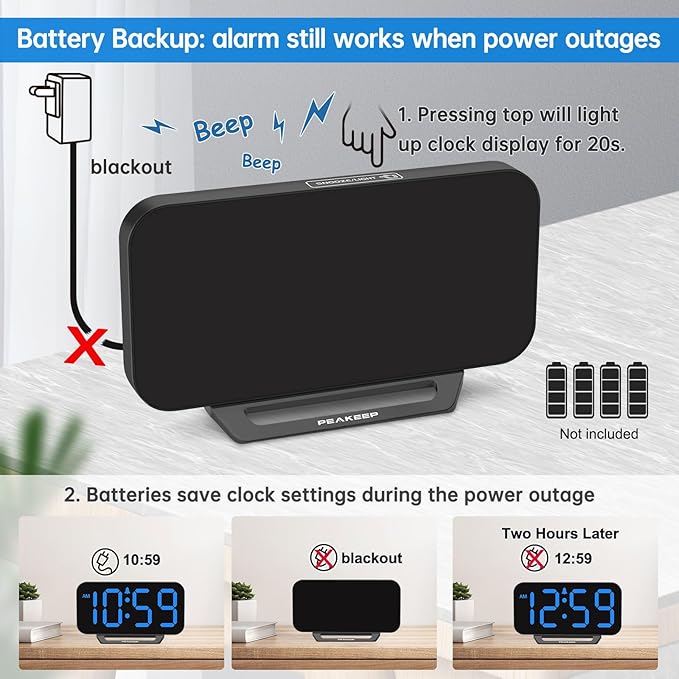 Peakeep Small Digital Alarm Clock - Image 5
