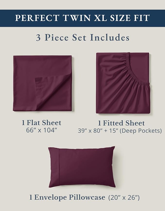 LANE LINEN 100% Organic Cotton Eco Friendly Sustainably Produced Twin XL Sheet - Image 4